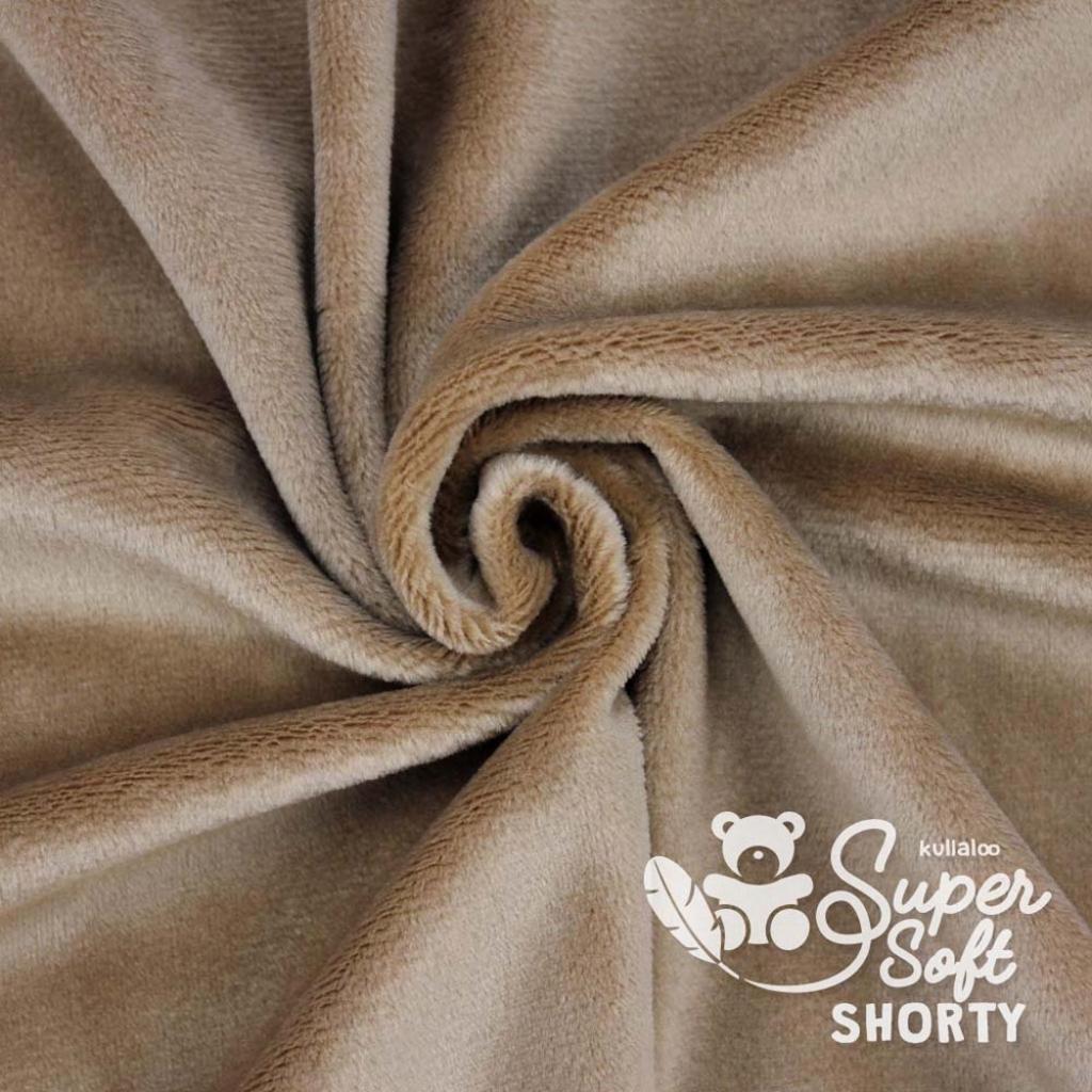 Plüschstoff Shorty uni 75x100cm taupe – Kullaloo